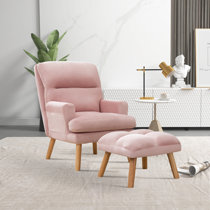 Pink chair and online ottoman